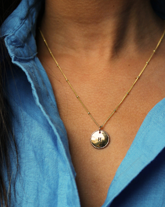 Collier chaîne boules plaqué or 18K