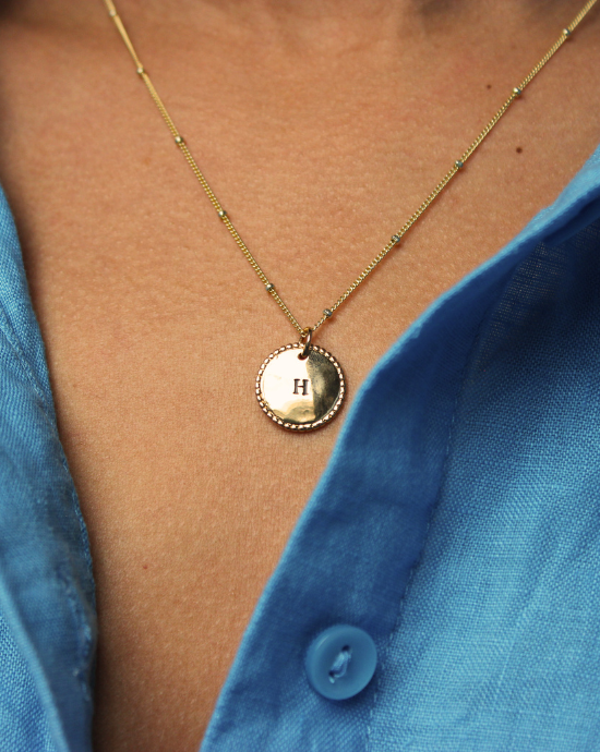 Collier chaîne boules plaqué or 18K