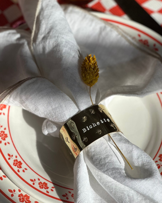 LE GINKGO - Rond de serviette en laiton