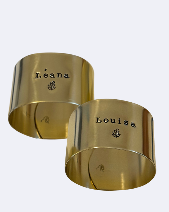 COFFRET DOUBLE ATHÉNA - Rond de serviette en laiton x2