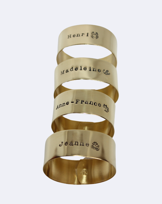 COFFRET FAMILLE OIKOS - Rond de serviette en laiton x4 small